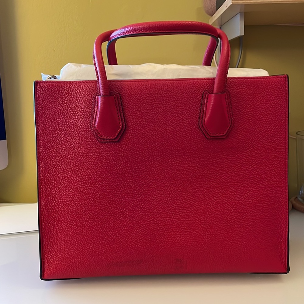 Michael Kors red Mercer hand bag purse satchel - Picture 4 of 12